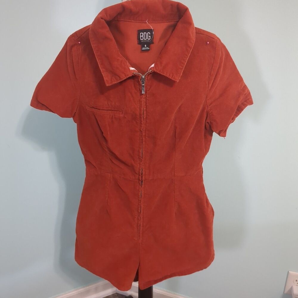 Urban Outfitters Short Sleeve Corduroy Playsuit 4 - Picture 1 of 5